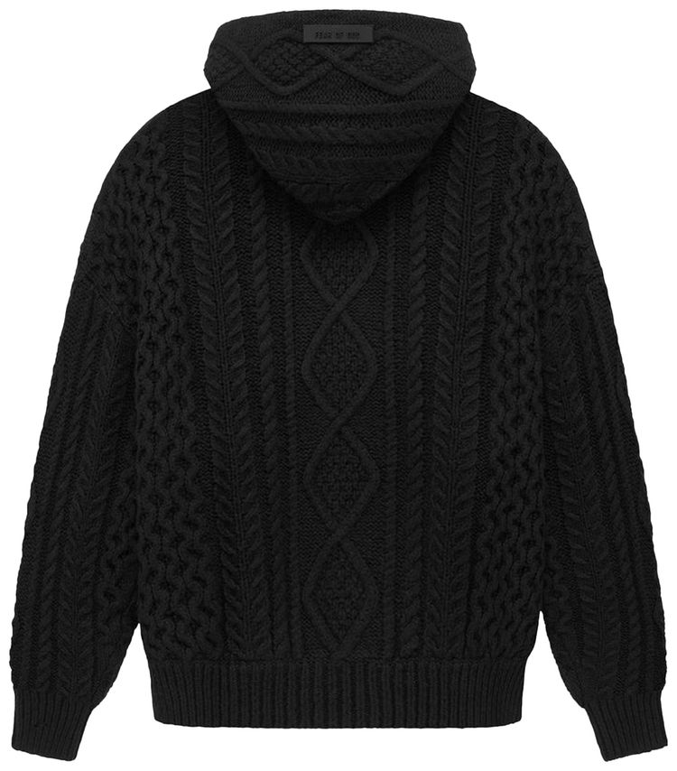 Fear of God Essentials Cable Knit Hoodie 'Jet Black'